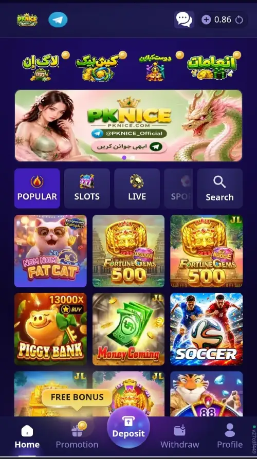 PKNICE Game – Download, Features, Bonuses, Deposit & Guide 1